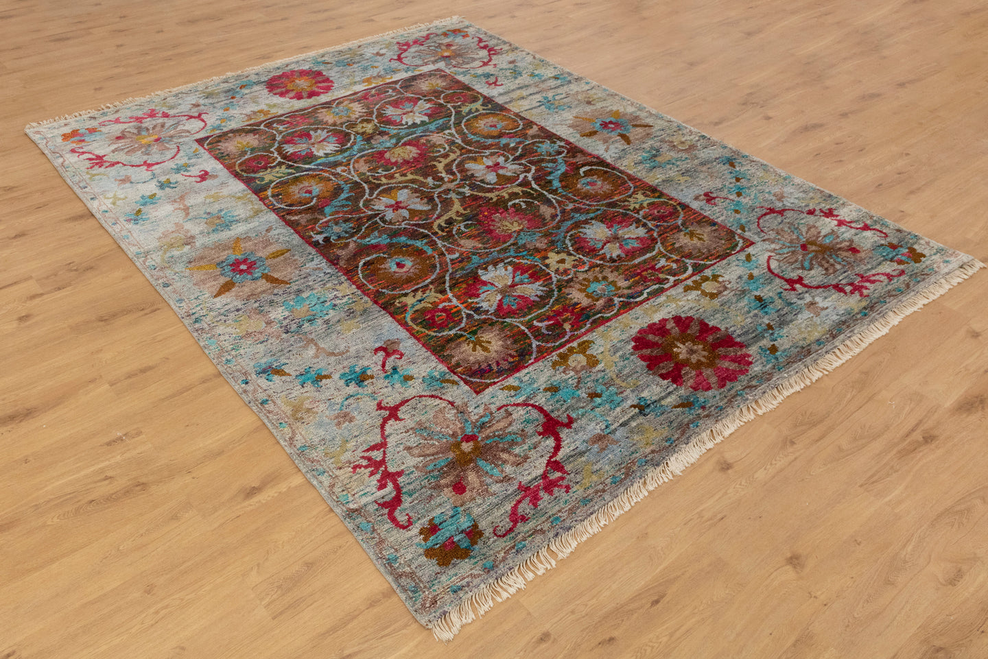 8x10 Distressed Look Vintage Area modern Wool & Silk Traditional Rug | Shritija Rugs | Designer Rugs UK Online